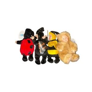 Anne Geddes Baby Plush Doll Lot Ladybug Butterfly Bumblebee Bear 4pc Collection